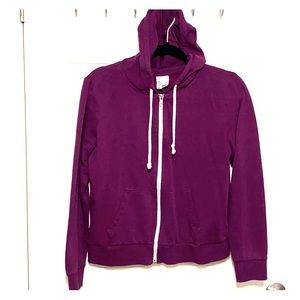 Purple hoodie zip up sweater
